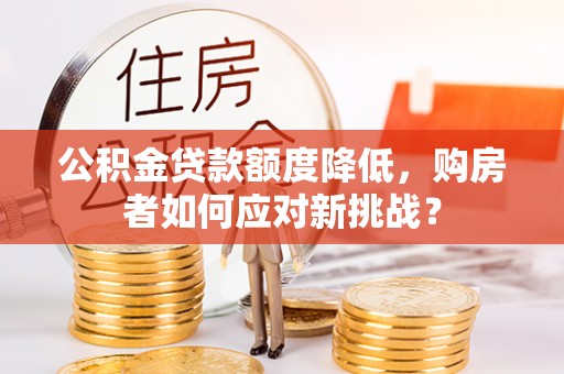 任城公积金贷款额度降低，购房者如何应对新挑战？