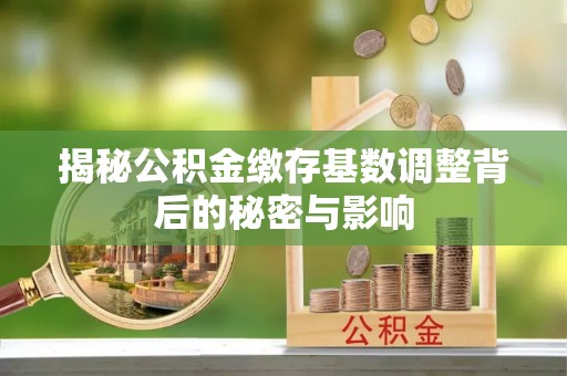 任城揭秘公积金缴存基数调整背后的秘密与影响