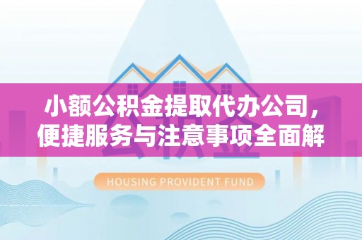 任城小额公积金提取代办公司，便捷服务与注意事项全面解析