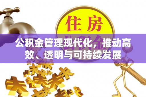 任城公积金管理现代化，推动高效、透明与可持续发展