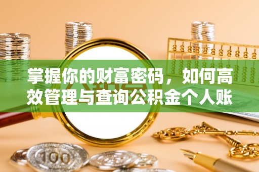 任城掌握你的财富密码，如何高效管理与查询公积金个人账户信息